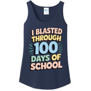 I Blasted Through 100 Days Of School Rocket Fun Teacher Ladies Essential Tank