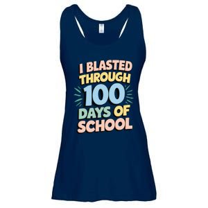 I Blasted Through 100 Days Of School Rocket Fun Teacher Ladies Essential Flowy Tank