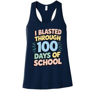 I Blasted Through 100 Days Of School Rocket Fun Teacher Women's Racerback Tank