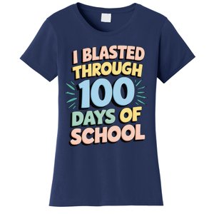 I Blasted Through 100 Days Of School Rocket Fun Teacher Women's T-Shirt