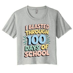 I Blasted Through 100 Days Of School Rocket Fun Teacher Women's Crop Top Tee