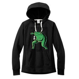 I Beg To Differ Frog Japanese Frog Women's Fleece Hoodie