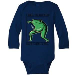 I Beg To Differ Frog Japanese Frog Baby Long Sleeve Bodysuit