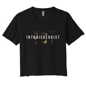 Intoxicologist Bartender Tapster Bartending Bar Pub Owner Women's Crop Top Tee