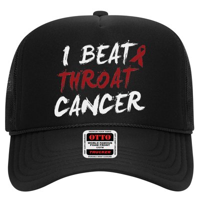 I Beat Throat Cancer T Funny Survivor Cancer Beat Trucker Hat