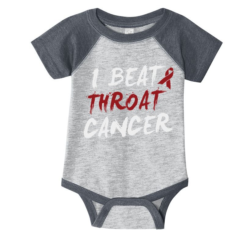 I Beat Throat Cancer T Funny Survivor Cancer Beat Infant Baby Jersey Bodysuit