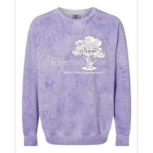 I Build Treehouses WhatS Your Superpower Fun Tree House Colorblast Crewneck Sweatshirt