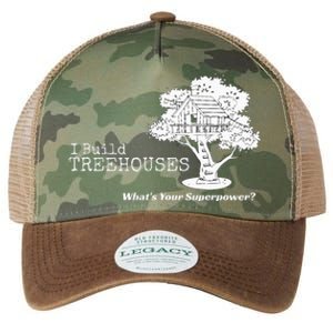 I Build Treehouses WhatS Your Superpower Fun Tree House Legacy Tie Dye Trucker Hat