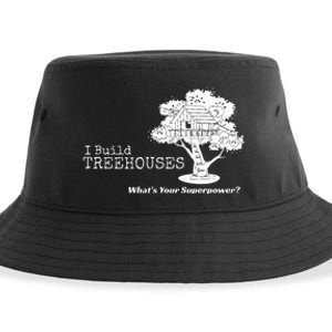 I Build Treehouses WhatS Your Superpower Fun Tree House Sustainable Bucket Hat