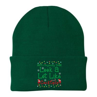 It's Beginning To Look A Lot Like Cocktails Funny Christmas Knit Cap Winter Beanie