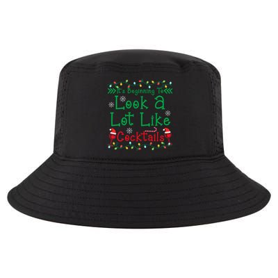 It's Beginning To Look A Lot Like Cocktails Funny Christmas Cool Comfort Performance Bucket Hat