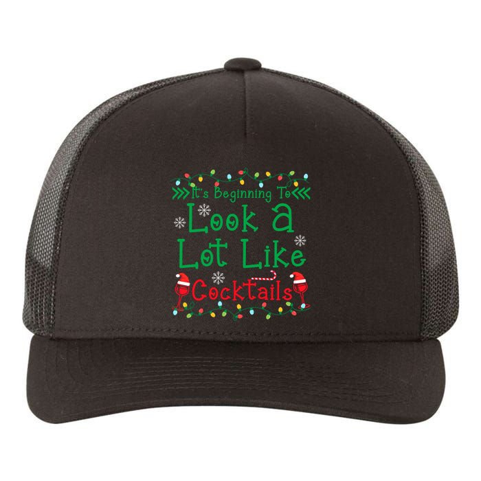 It's Beginning To Look A Lot Like Cocktails Funny Christmas Yupoong Adult 5-Panel Trucker Hat