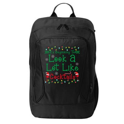 It's Beginning To Look A Lot Like Cocktails Funny Christmas City Backpack