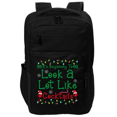 It's Beginning To Look A Lot Like Cocktails Funny Christmas Impact Tech Backpack