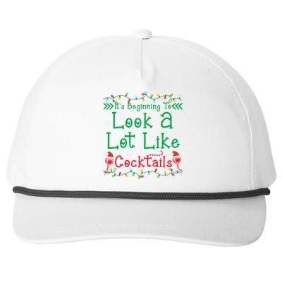 It's Beginning To Look A Lot Like Cocktails Funny Christmas Snapback Five-Panel Rope Hat