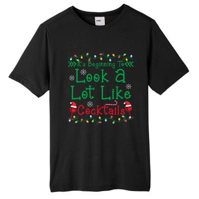 It's Beginning To Look A Lot Like Cocktails Funny Christmas Tall Fusion ChromaSoft Performance T-Shirt