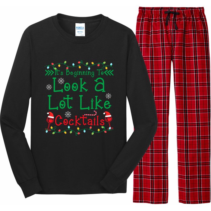 It's Beginning To Look A Lot Like Cocktails Funny Christmas Long Sleeve Pajama Set