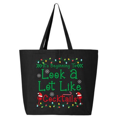 It's Beginning To Look A Lot Like Cocktails Funny Christmas 25L Jumbo Tote