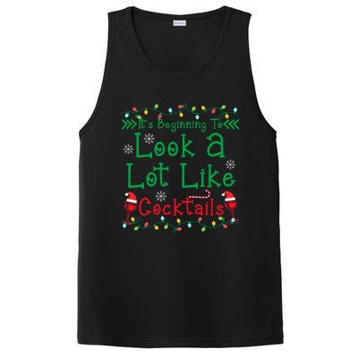 It's Beginning To Look A Lot Like Cocktails Funny Christmas PosiCharge Competitor Tank