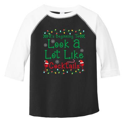 It's Beginning To Look A Lot Like Cocktails Funny Christmas Toddler Fine Jersey T-Shirt