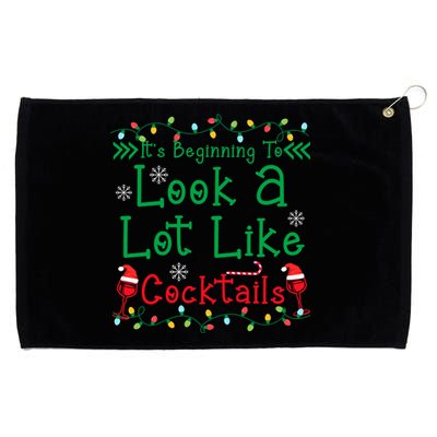 It's Beginning To Look A Lot Like Cocktails Funny Christmas Grommeted Golf Towel