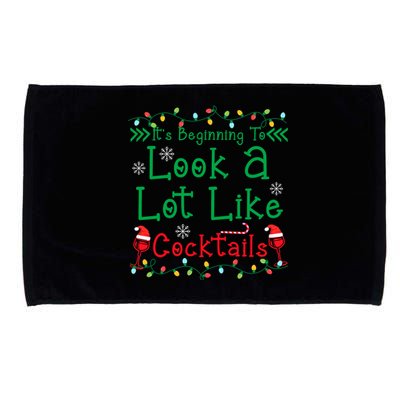 It's Beginning To Look A Lot Like Cocktails Funny Christmas Microfiber Hand Towel