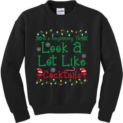 It's Beginning To Look A Lot Like Cocktails Funny Christmas Kids Sweatshirt