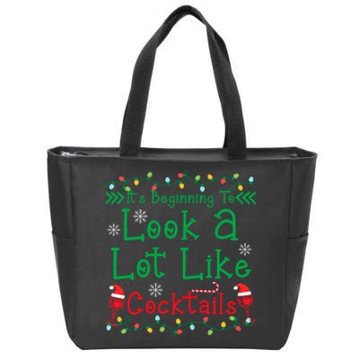 It's Beginning To Look A Lot Like Cocktails Funny Christmas Zip Tote Bag