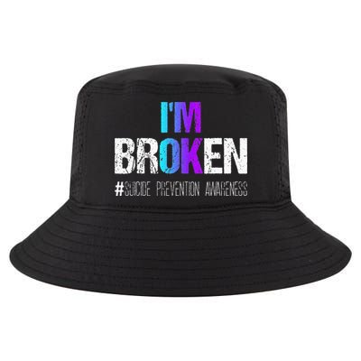 Im Broken Teal & Purple Ribbon Suicide Prevention Awareness Cool Comfort Performance Bucket Hat