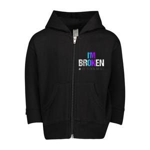 Im Broken Teal & Purple Ribbon Suicide Prevention Awareness Toddler Zip Fleece Hoodie