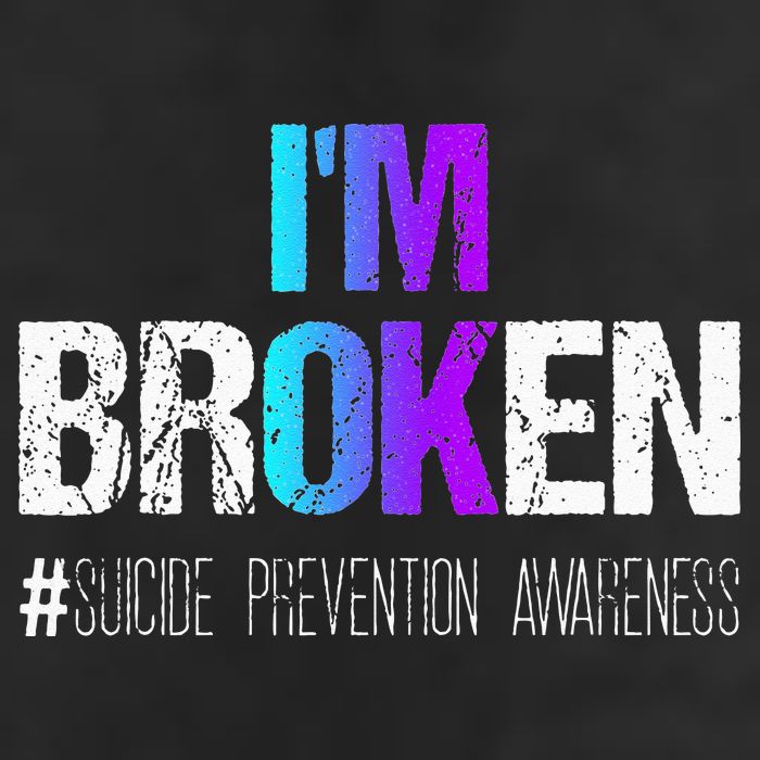 Im Broken Teal & Purple Ribbon Suicide Prevention Awareness Golf Towel