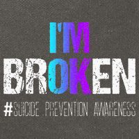 Im Broken Teal & Purple Ribbon Suicide Prevention Awareness Cotton Canvas Backpack