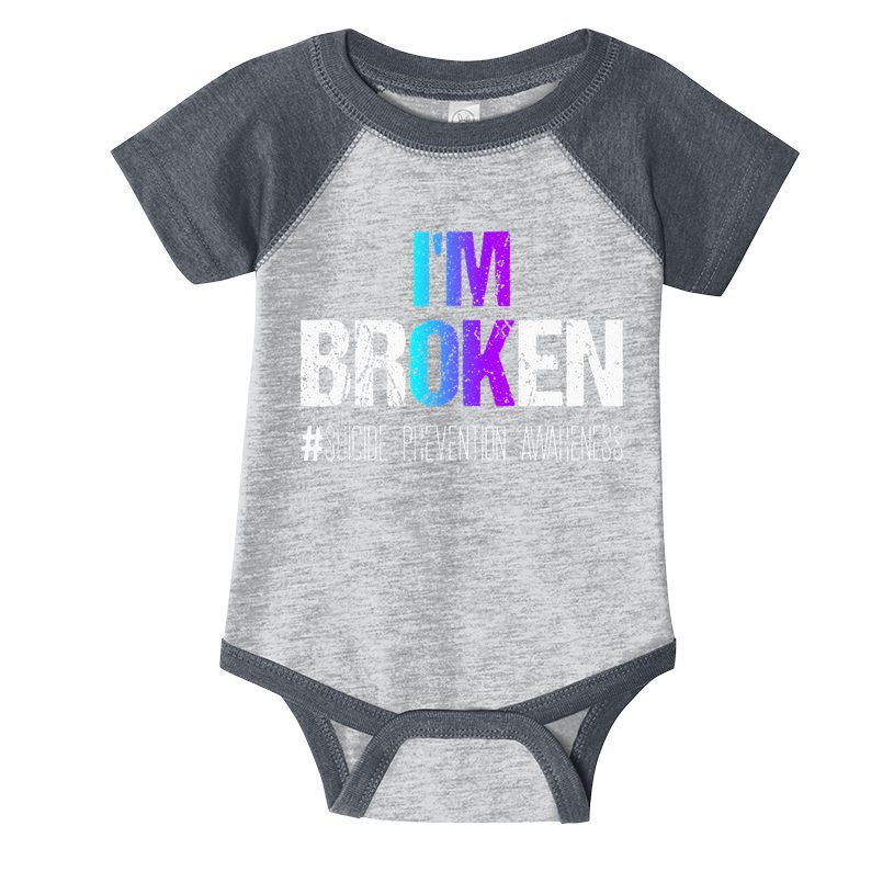 Im Broken Teal & Purple Ribbon Suicide Prevention Awareness Infant Baby Jersey Bodysuit