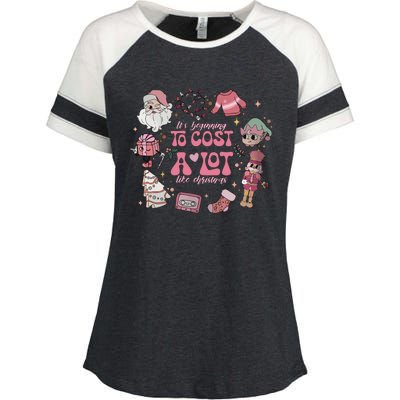 Its Beginning To Cost A Lot Like Christmas Pink Enza Ladies Jersey Colorblock Tee