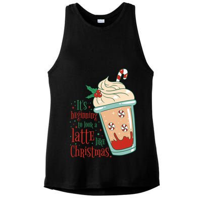 It's Beginning To Look A Latte Like Christmas Ladies PosiCharge Tri-Blend Wicking Tank