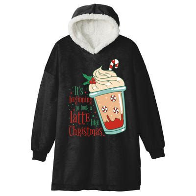 It's Beginning To Look A Latte Like Christmas Hooded Wearable Blanket