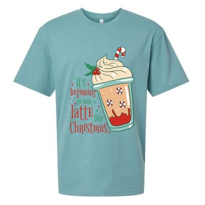 It's Beginning To Look A Latte Like Christmas Sueded Cloud Jersey T-Shirt