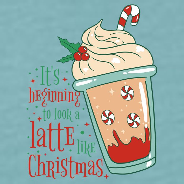 It's Beginning To Look A Latte Like Christmas Sueded Cloud Jersey T-Shirt