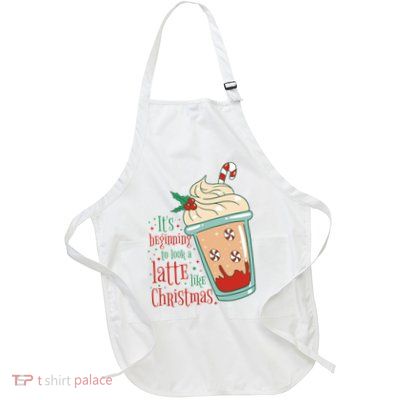 It's Beginning To Look A Latte Like Christmas Full-Length Apron With Pockets