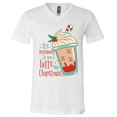 It's Beginning To Look A Latte Like Christmas V-Neck T-Shirt