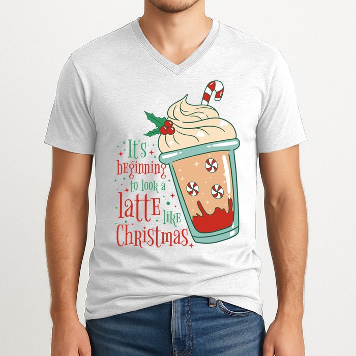 It's Beginning To Look A Latte Like Christmas V-Neck T-Shirt