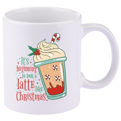 It's Beginning To Look A Latte Like Christmas 11oz C Handle Ceramic Mug