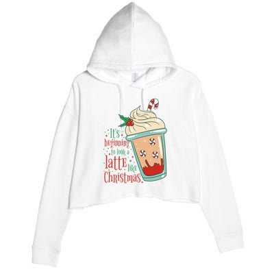 It's Beginning To Look A Latte Like Christmas Crop Fleece Hoodie