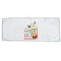 It's Beginning To Look A Latte Like Christmas Large Microfiber Waffle Golf Towel