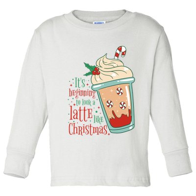It's Beginning To Look A Latte Like Christmas Toddler Long Sleeve Shirt