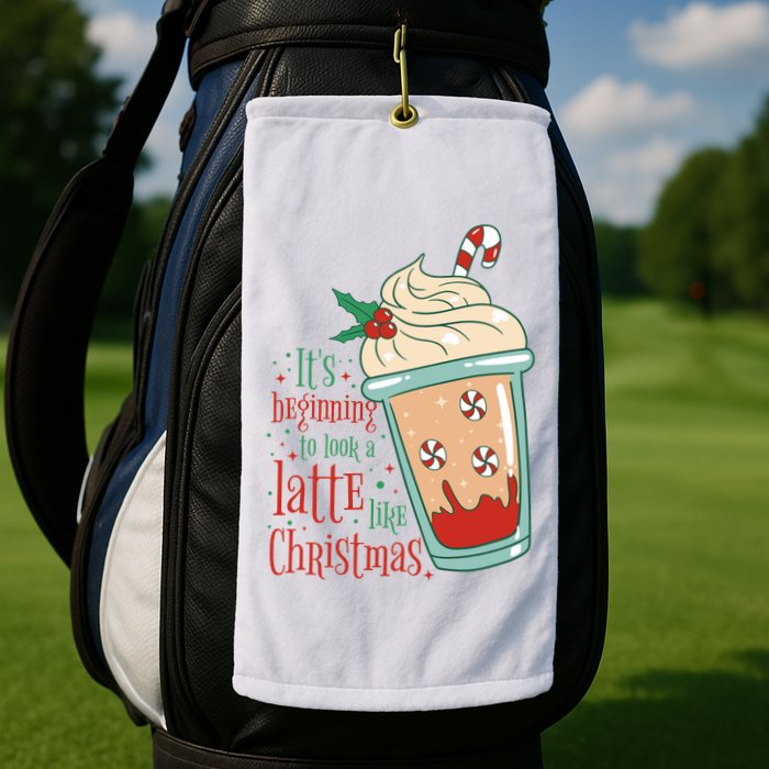 It's Beginning To Look A Latte Like Christmas Golf Towel