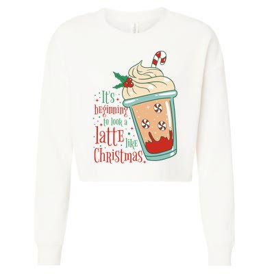 It's Beginning To Look A Latte Like Christmas Cropped Pullover Crew