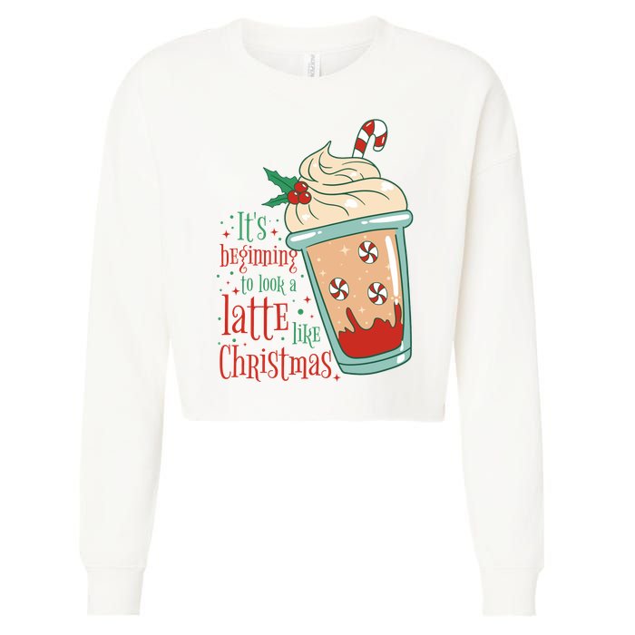 It's Beginning To Look A Latte Like Christmas Cropped Pullover Crew