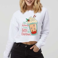 It's Beginning To Look A Latte Like Christmas Cropped Pullover Crew