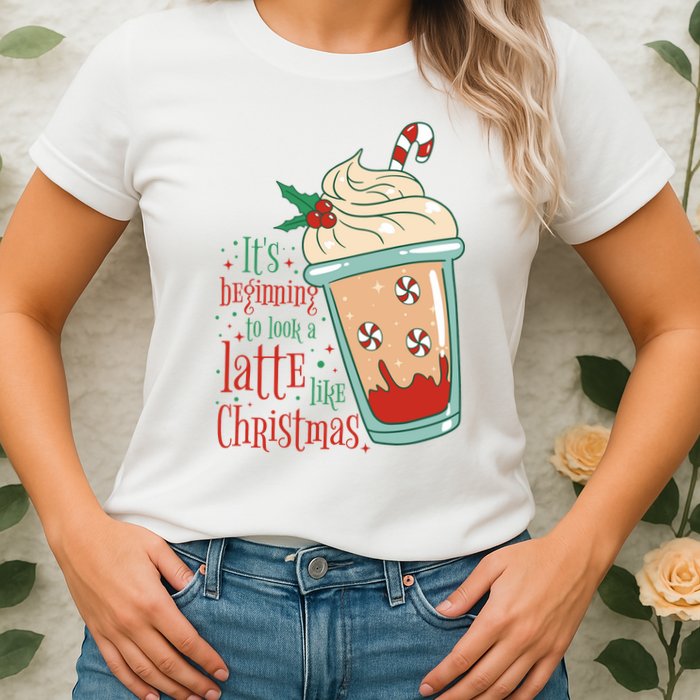 It's Beginning To Look A Latte Like Christmas Womens T-Shirt